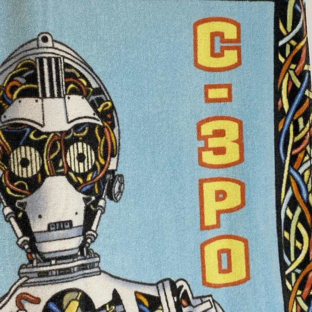 Vintage C-3PO Star Wars Beach Towel 100% Cotton Lucas Film Robot Pre Covered